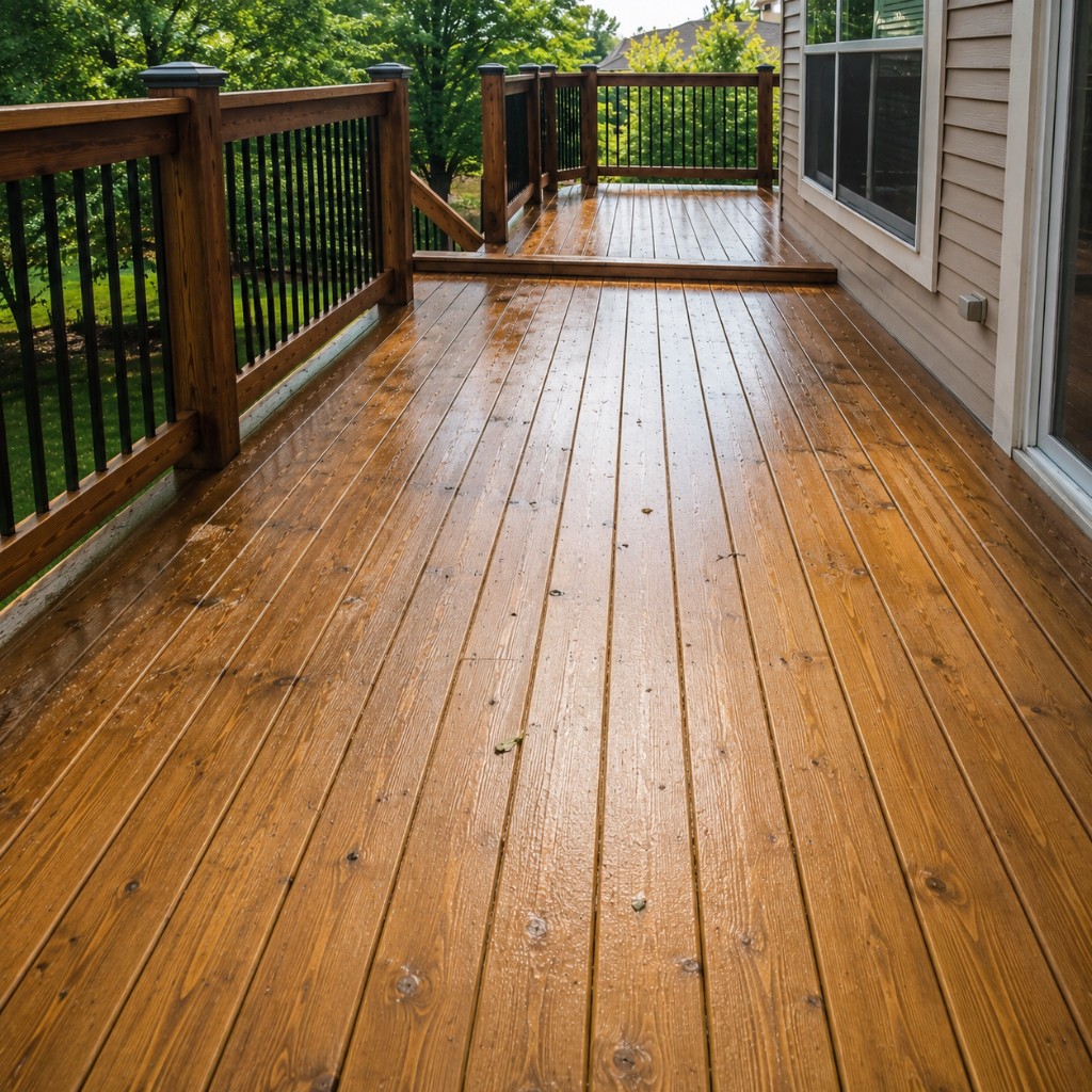 Deck and patio cleaning — after