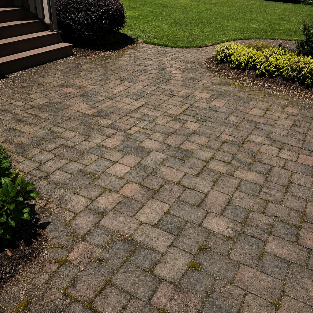 Paver cleaning & sealing — before