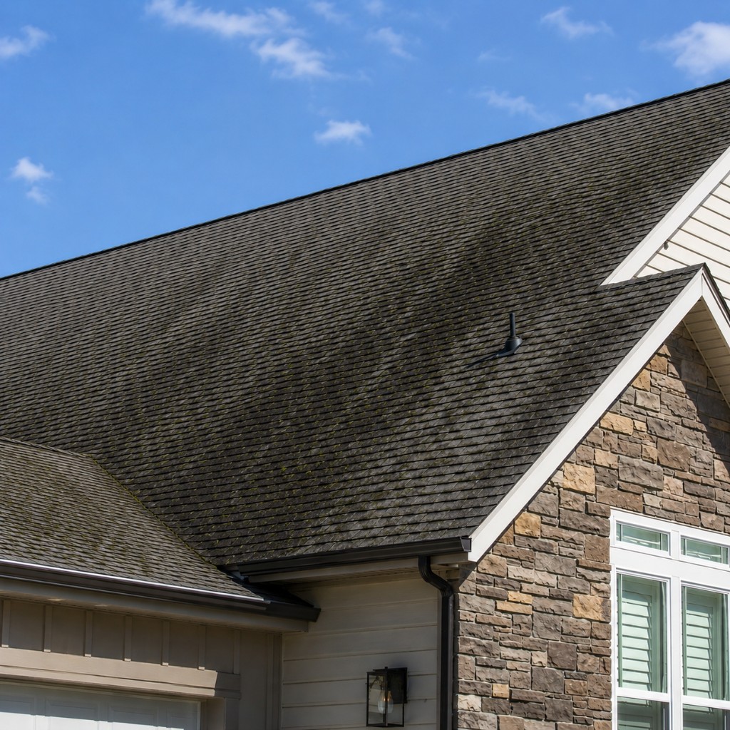 Roof washing — before